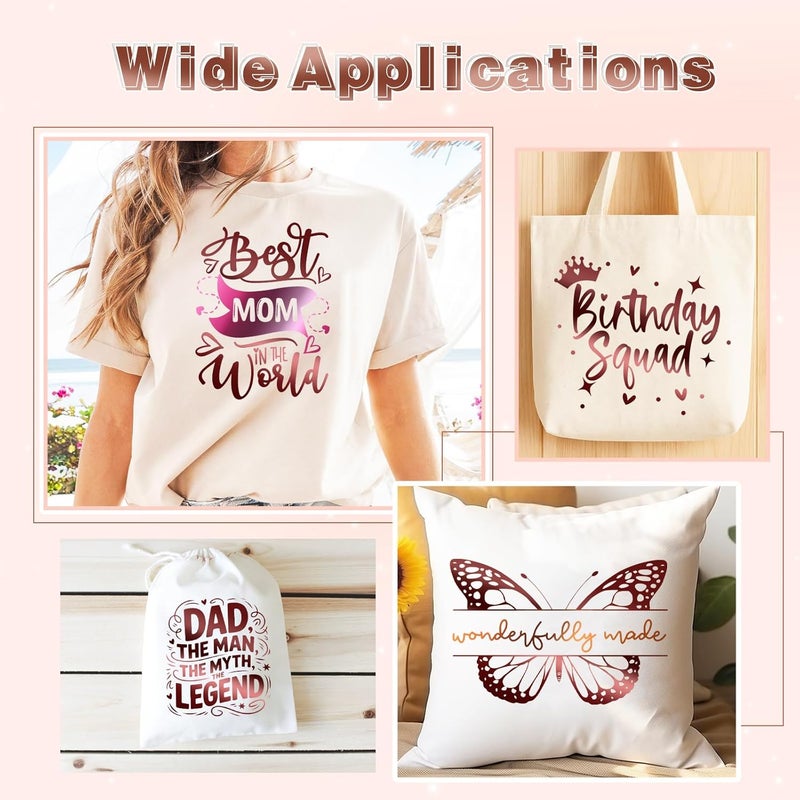 Tintnut Metallic Heat Transfer Vinyl Roll Sepia Chrome HTV - 12"x 6 ft Foil Holographic Iron On Vinyl for DIY T-Shirts Handbags Hats Crafts - Image 5